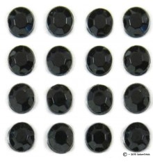 Lot de 10 strass noir autocollants