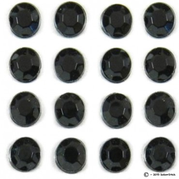 Lot de 10 strass noir autocollants