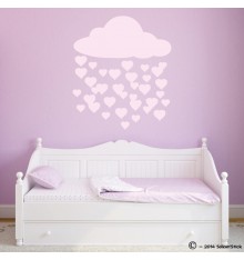 Sticker nuage pluie de coeur