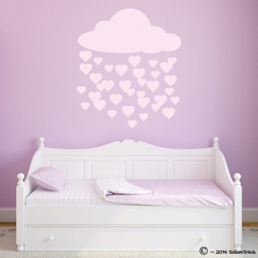 Sticker nuage pluie de coeur