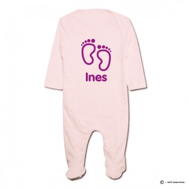 Pyjama bio personnalisable rose petits pieds Pyjama bio personnalisable rose petits pieds