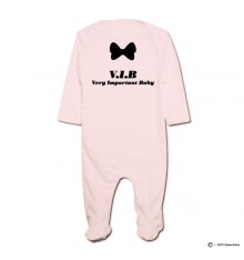 Pyjama bio personnalisable rose Very Important Baby