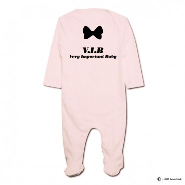 Pyjama bio personnalisable rose Very Important Baby