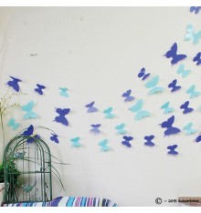 Lot de 12 papillons 3D BLEU CLAIR