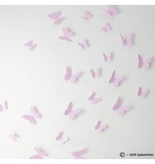 Lot de 12 papillons 3D ROSE