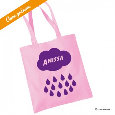 Tote bag nuage et pluie personnalisé