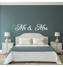 Sticker tête de lit Mr & Mrs 2