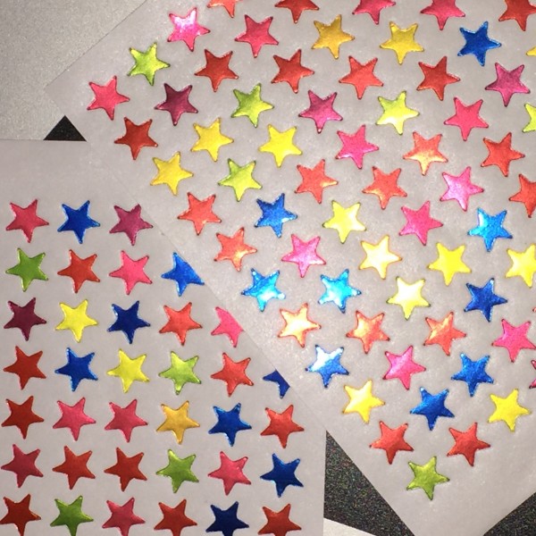 Lot de 55 Gommettes Étoiles en Mousse adhésive, 3 tailles 1,5 x 2,5 x