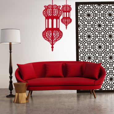 Sticker double lanternes orientale